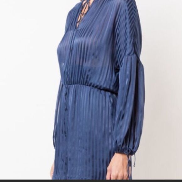 Alice + Olivia Ruffled Silk-Blend Romper, Blue - Picture 12 of 13